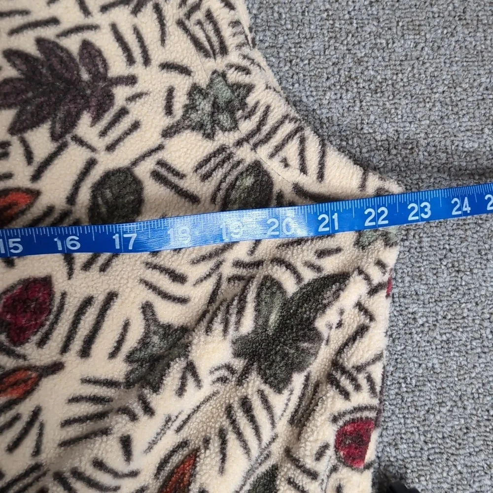 Vintage 1997 The North Face Fall Leaves Fleece Vest Size Large Cinchable 🍂 - Picture 9 of 10